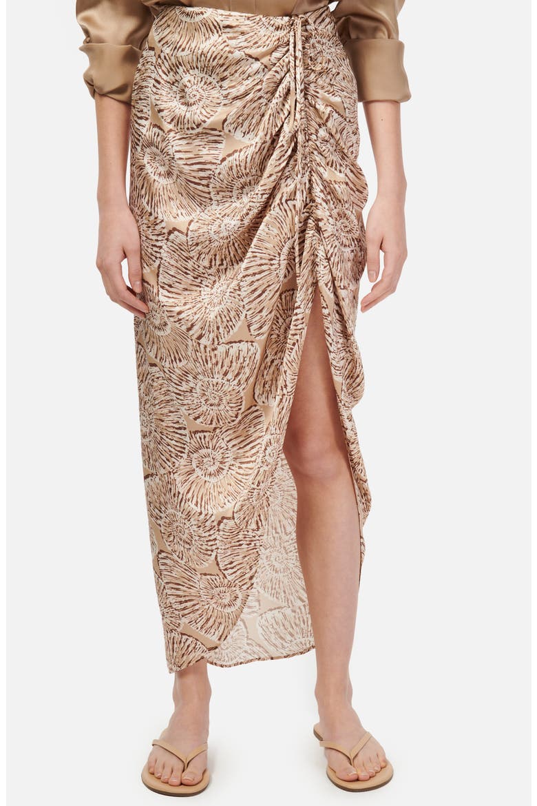 Amanda Seashell Print Silk Midi Skirt, Alternate, color, SHELL