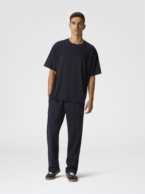 Missoni Cotton Joggers With Zig Zag Embroidery In Blue