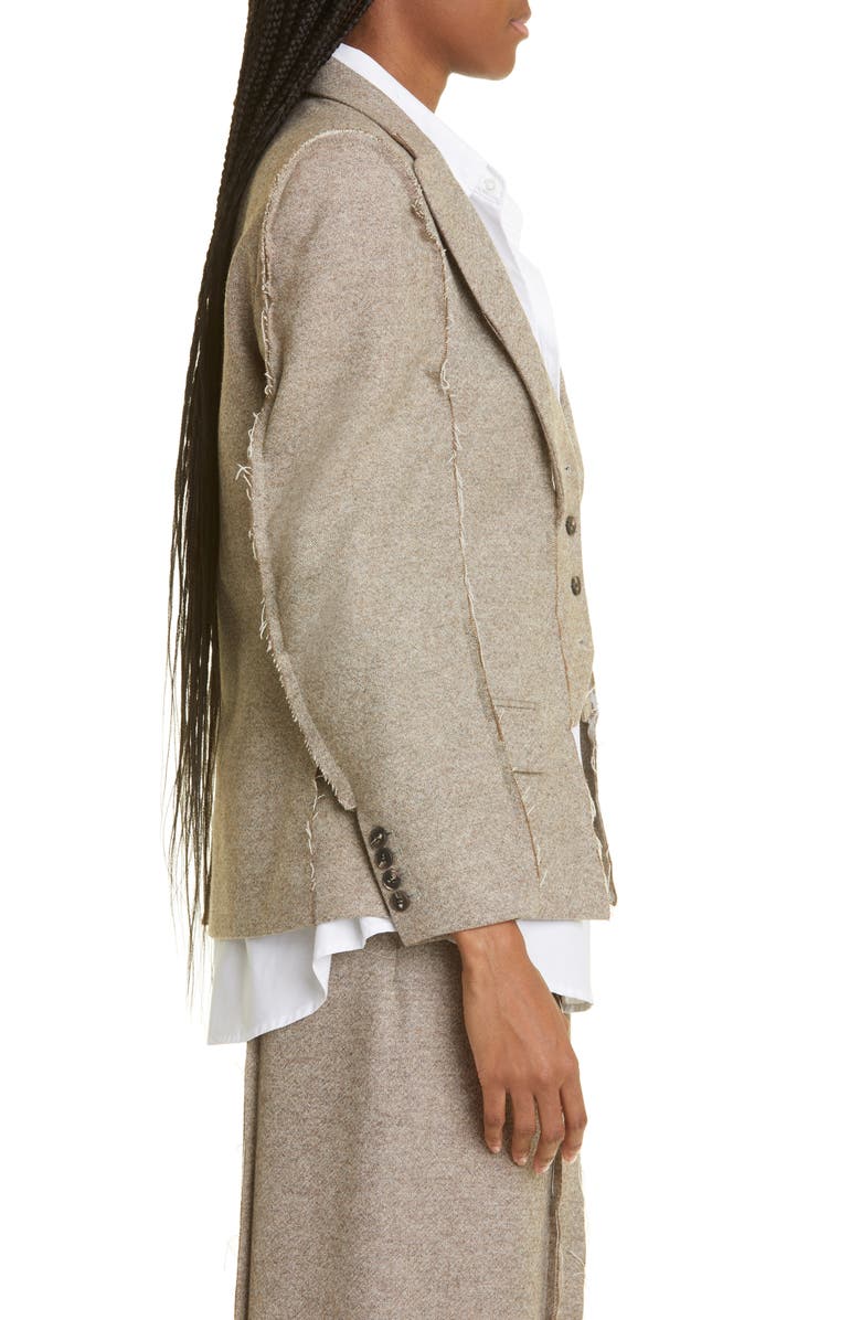 R13 Fray Seam Flat Sleeve Merino Wool Blazer, Alternate, color, 