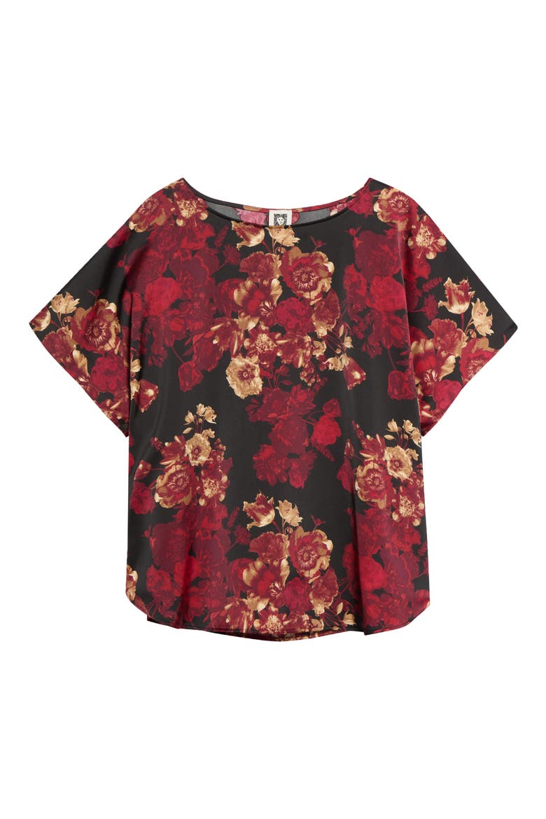 Bateau Neck Short Sleeve Top, Alternate, color, TITIAN RED MULTI