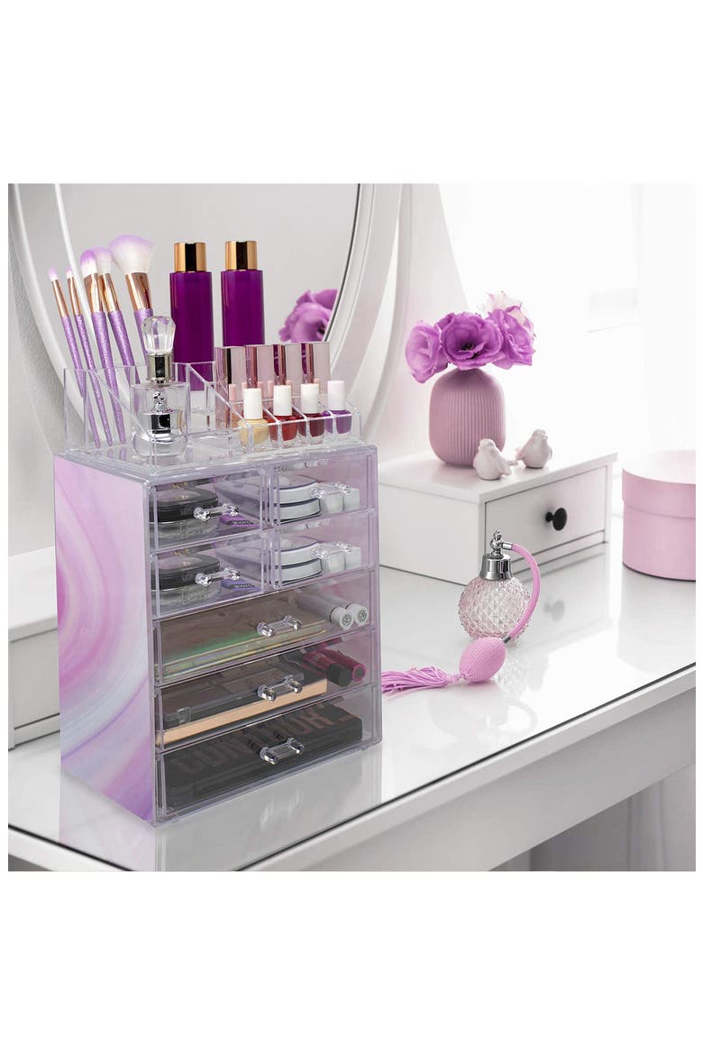 Makeup and Jewelry Storage Case Display Set - Tie-Dye, Alternate, color, TIE-DYE