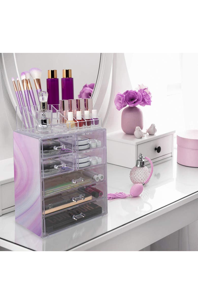 SORBUS Makeup and Jewelry Storage Case Display Set - Tie-Dye, Alternate, color, Tie-Dye