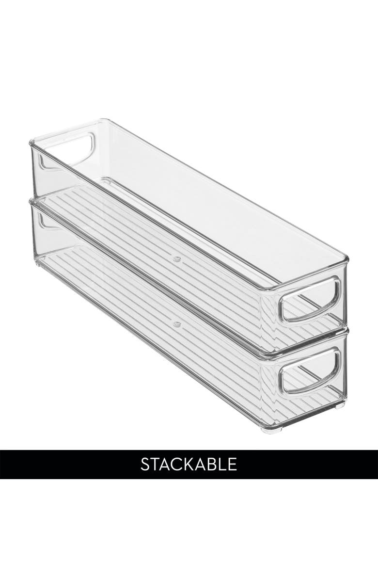 iDesign Stackable Pantry Storage Bins with Handles, Set of 4, Clear, Made in USA, Alternate, color, Clear