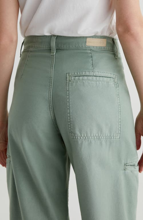 Ag Hazal Ankle Barrel Utility Twill Pants In Sulfur Matcha Latte