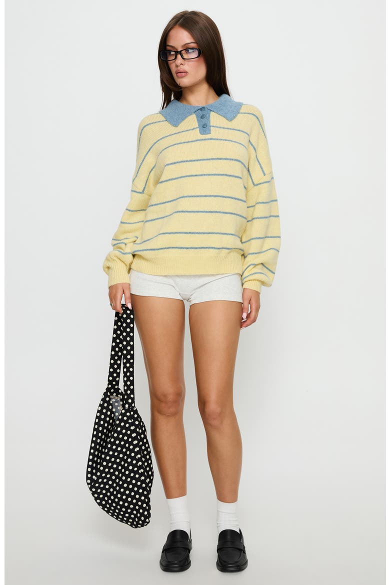 Minda Stripe Sweater, Alternate, color, YELLOW STRIPE