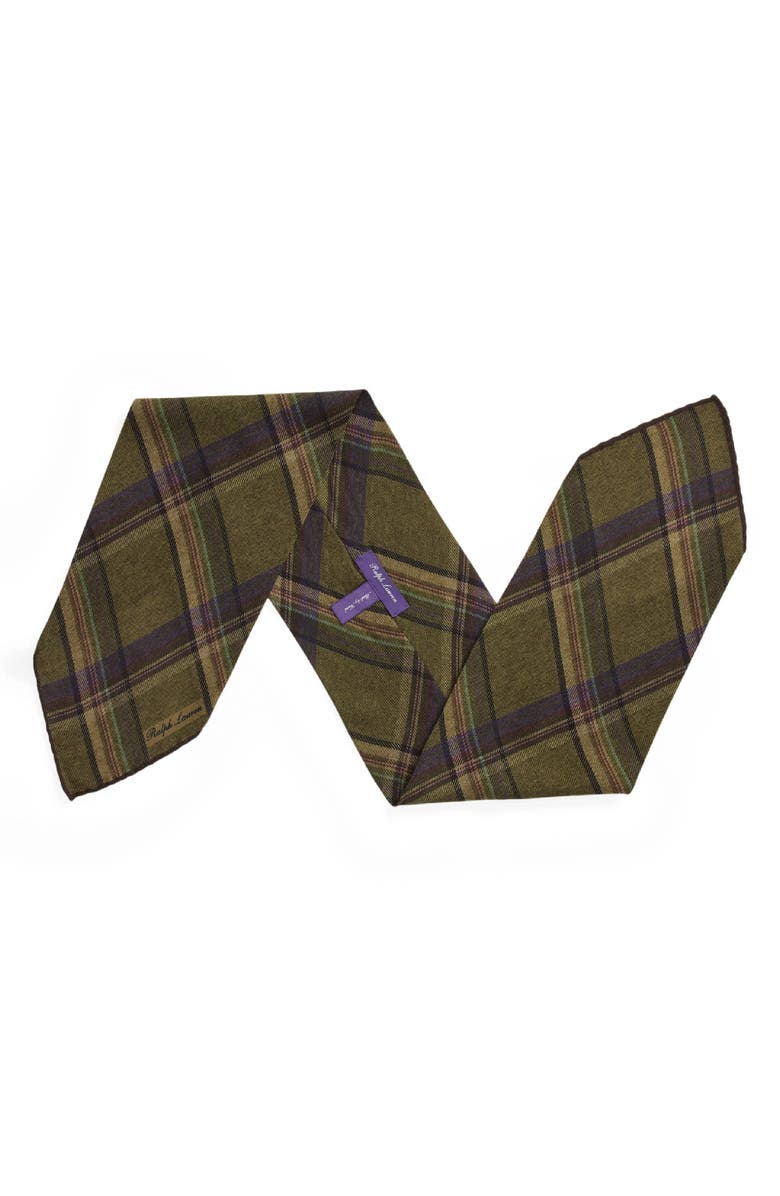 Ralph Lauren Purple Label Plaid Cashmere & Silk Neckerchief, Alternate, color, 