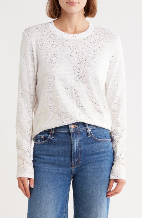 Metallic Cotton Slub Jersey Top