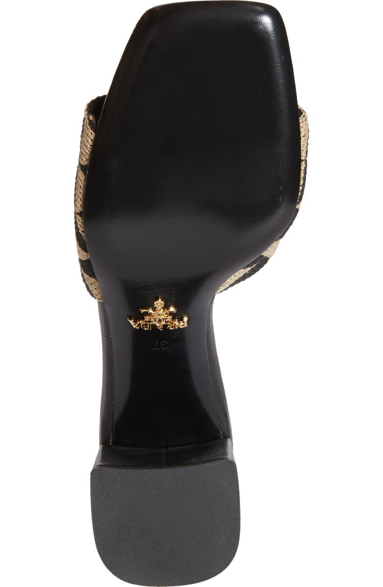 Prada Triangle Jacquard Slide Sandal, Alternate, color,