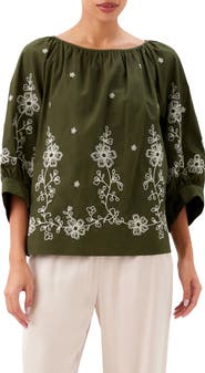Karen Kane Eyelet Embroidered Top
