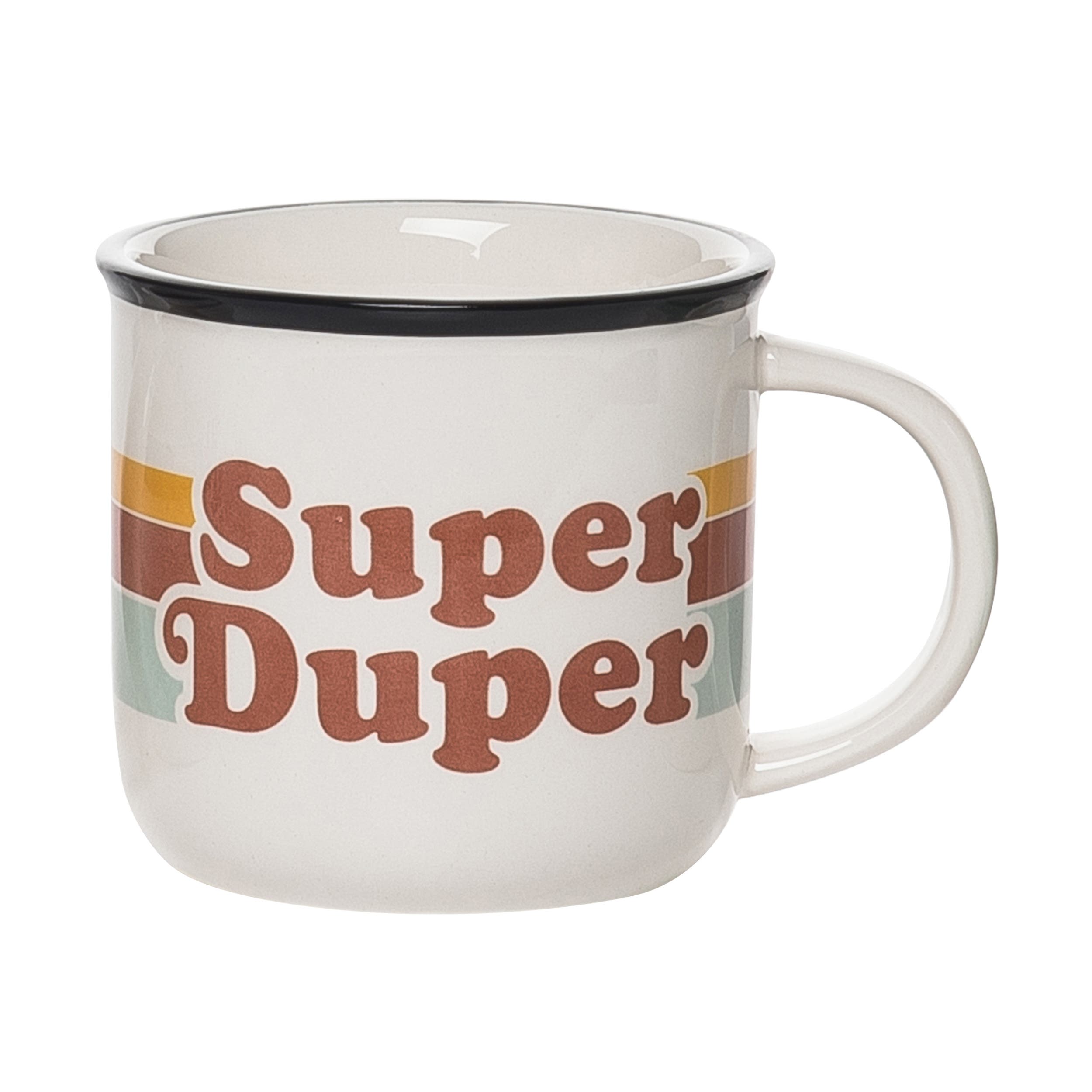 Totalee Gift Super Duper Retro Mug Ceramic White 16 oz In Multi