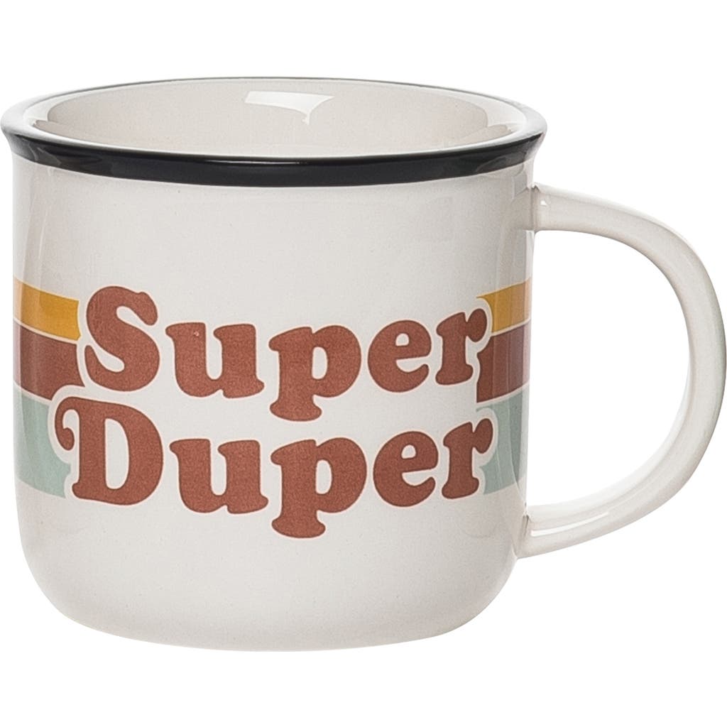 Totalee Gift Super Duper Retro Mug Ceramic White 16 oz In Multi