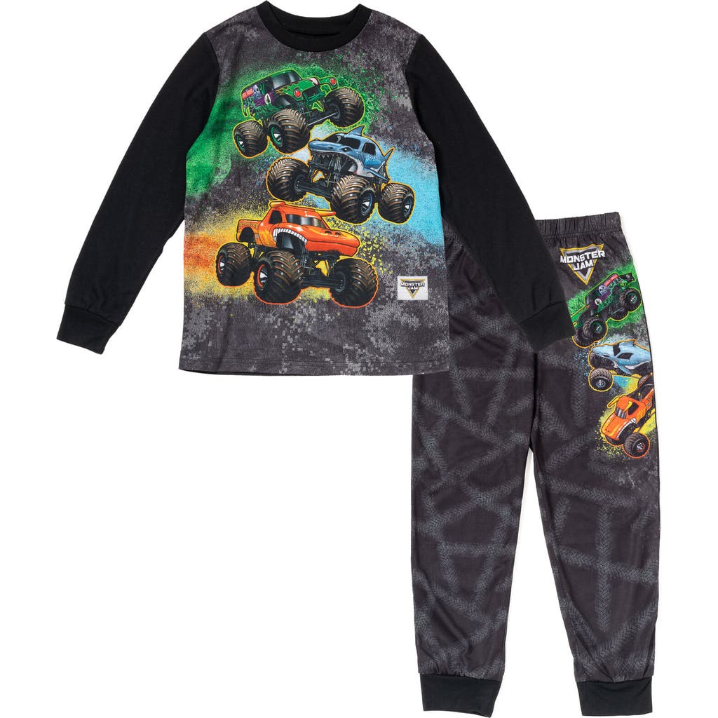Monster Jam Pajama Shirt & Pants Set In Black