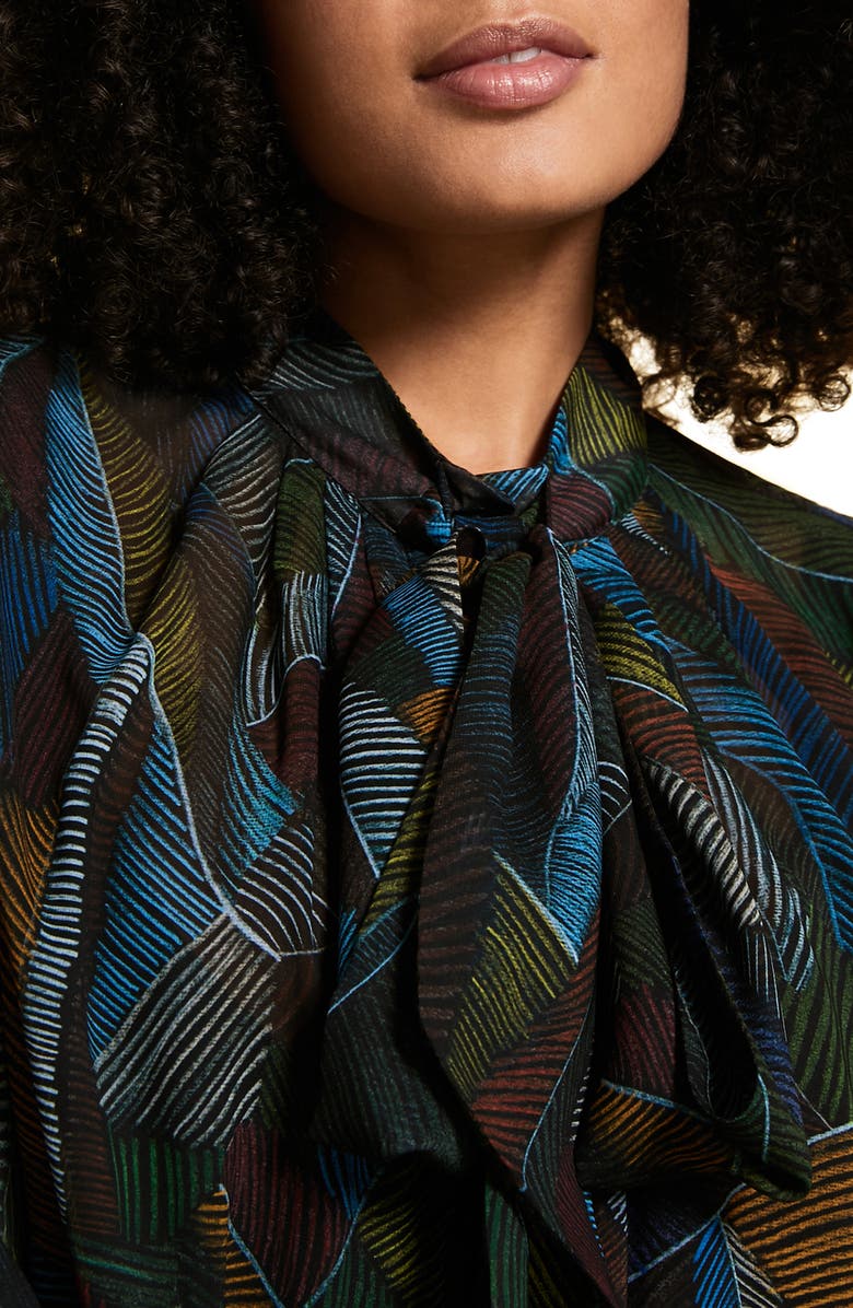 Marina Rinaldi Printed Chiffon Shirt, Alternate, color, 