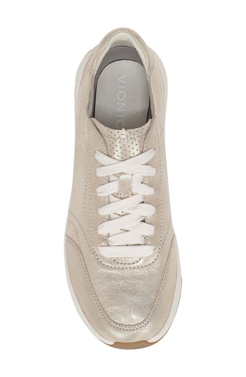 Vionic Uptown Metallic Suede Sneaker In Neutral