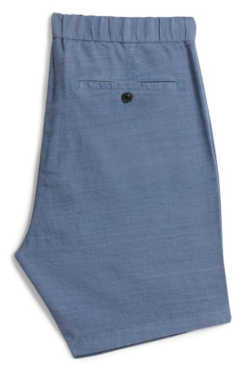 John Varvatos Benson Linen Blend Drawstring Shorts In Dutch Blue