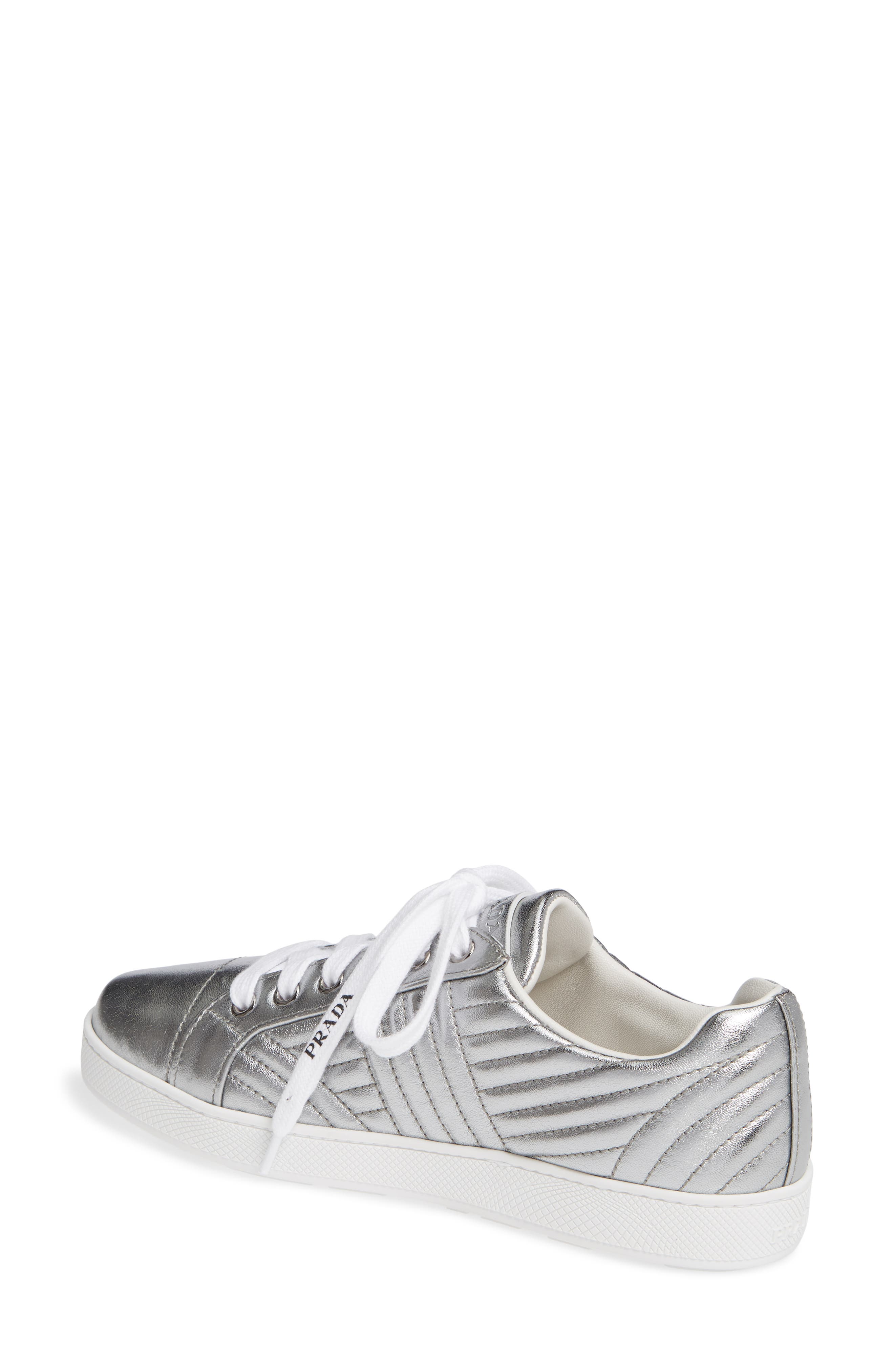 Prada Quilted Leather Sneaker, Alternate, color, 