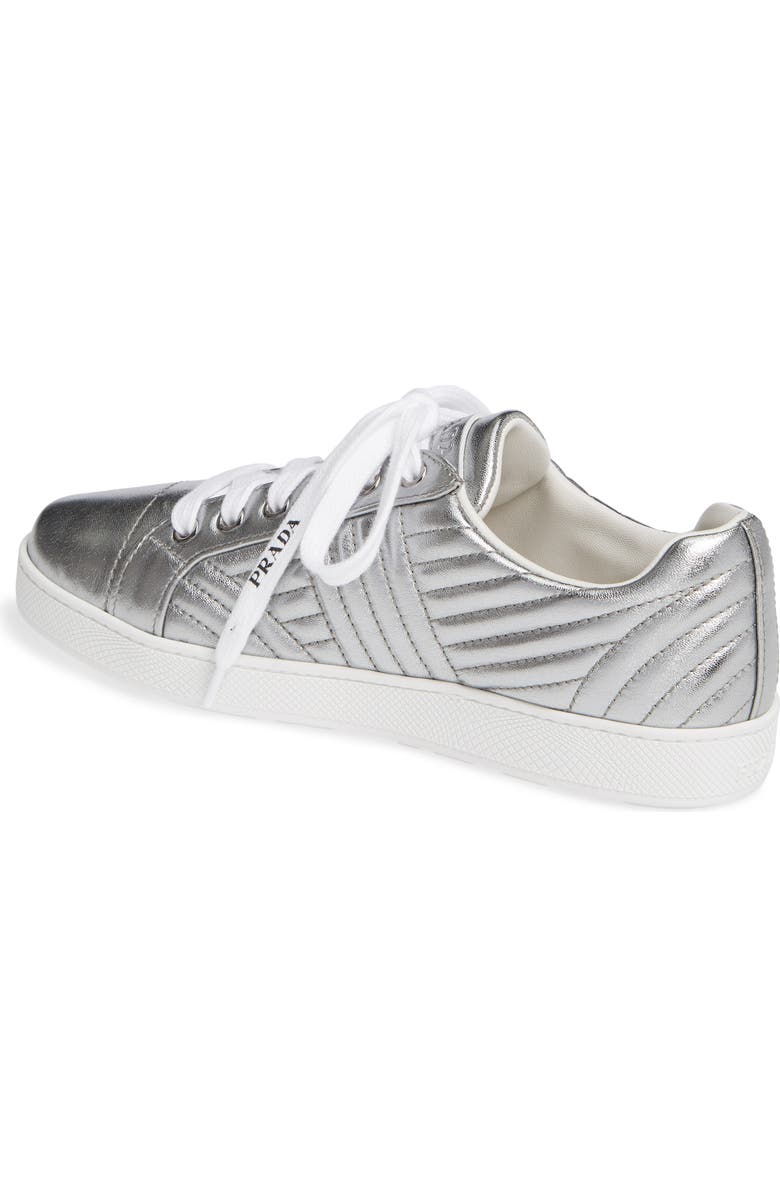 Prada Quilted Leather Sneaker, Alternate, color,