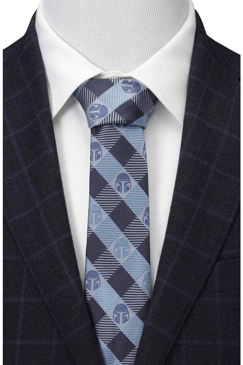 Star Wars™ Mandalorian Check Tie, Alternate, color, BLUE