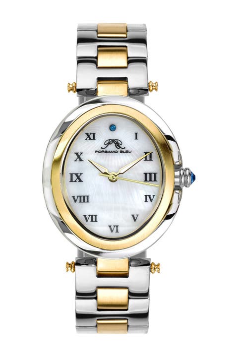 Women's South Sea Swarovski Crystal Two-Tone Bracelet Watch, 30.75mm