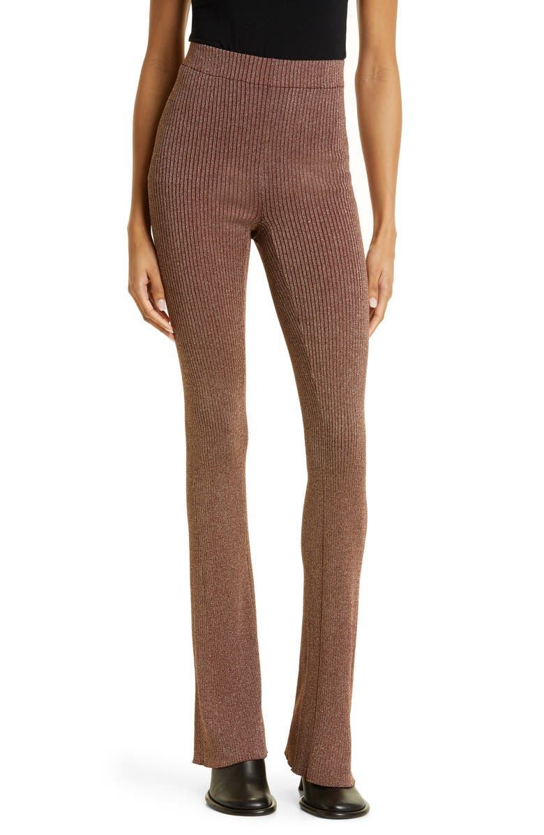 Simon Miller Saturn Skinny Rib Flared Pants, Main, color, 