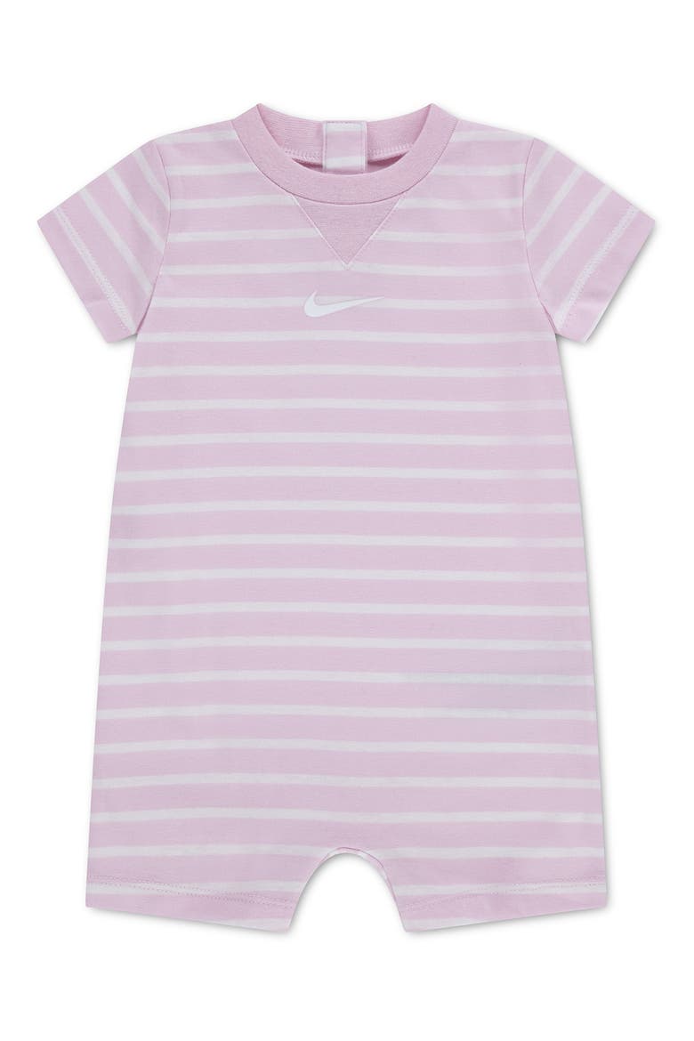 Swoosh Romper, Main, color, PINK FOAM