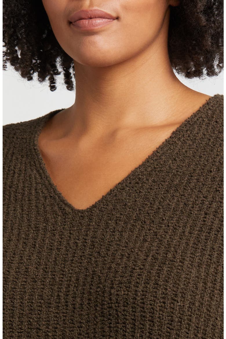 V-Neck Organic Cotton & Cashmere Blend Sweater, Alternate, color, WREN