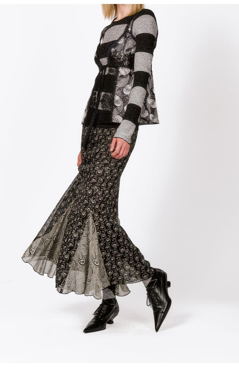Anna Sui Beardsley Combo Maxi Skirt, Alternate, color, 