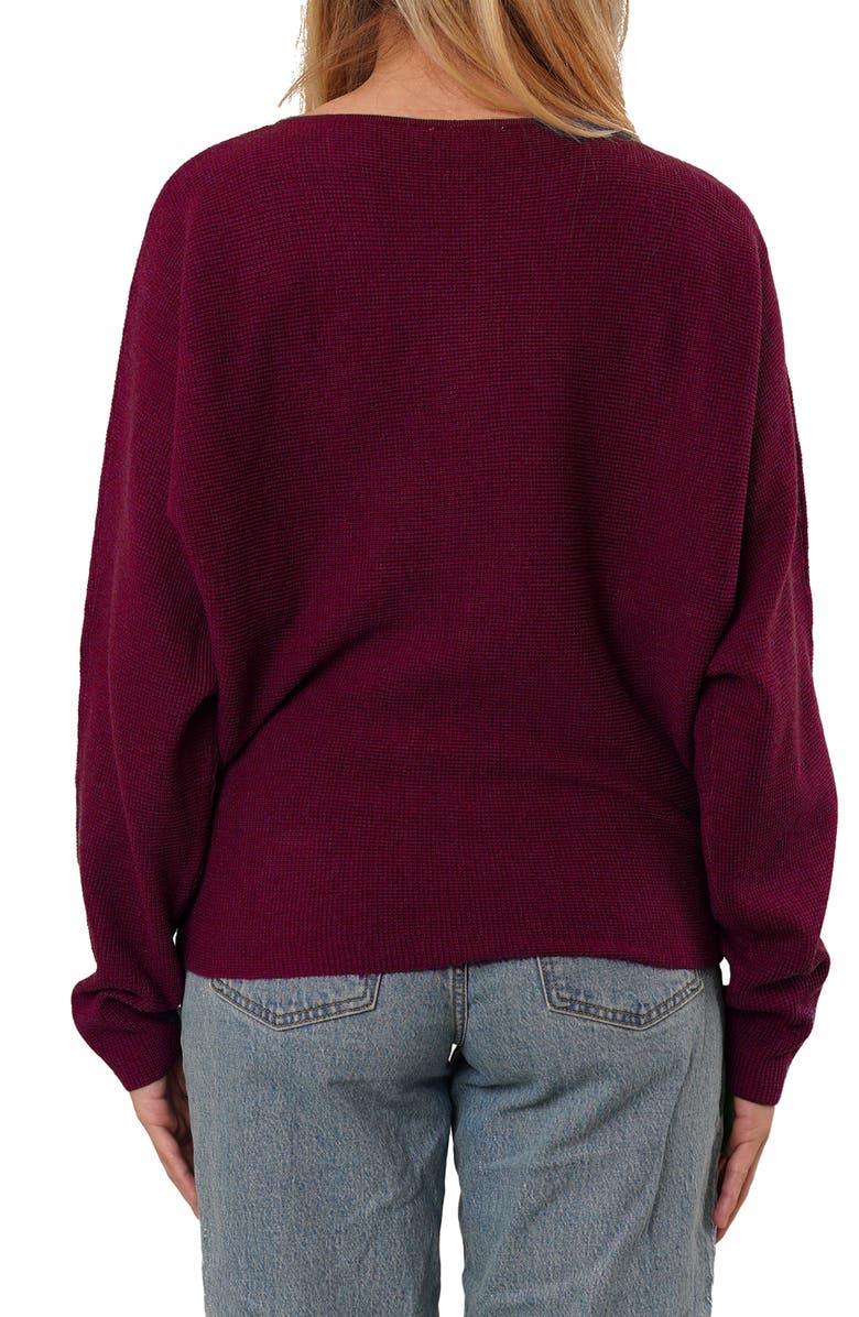 CYRUS Yummy Dolman Waffle Knit Sweater, Alternate, color, Red Mahogany