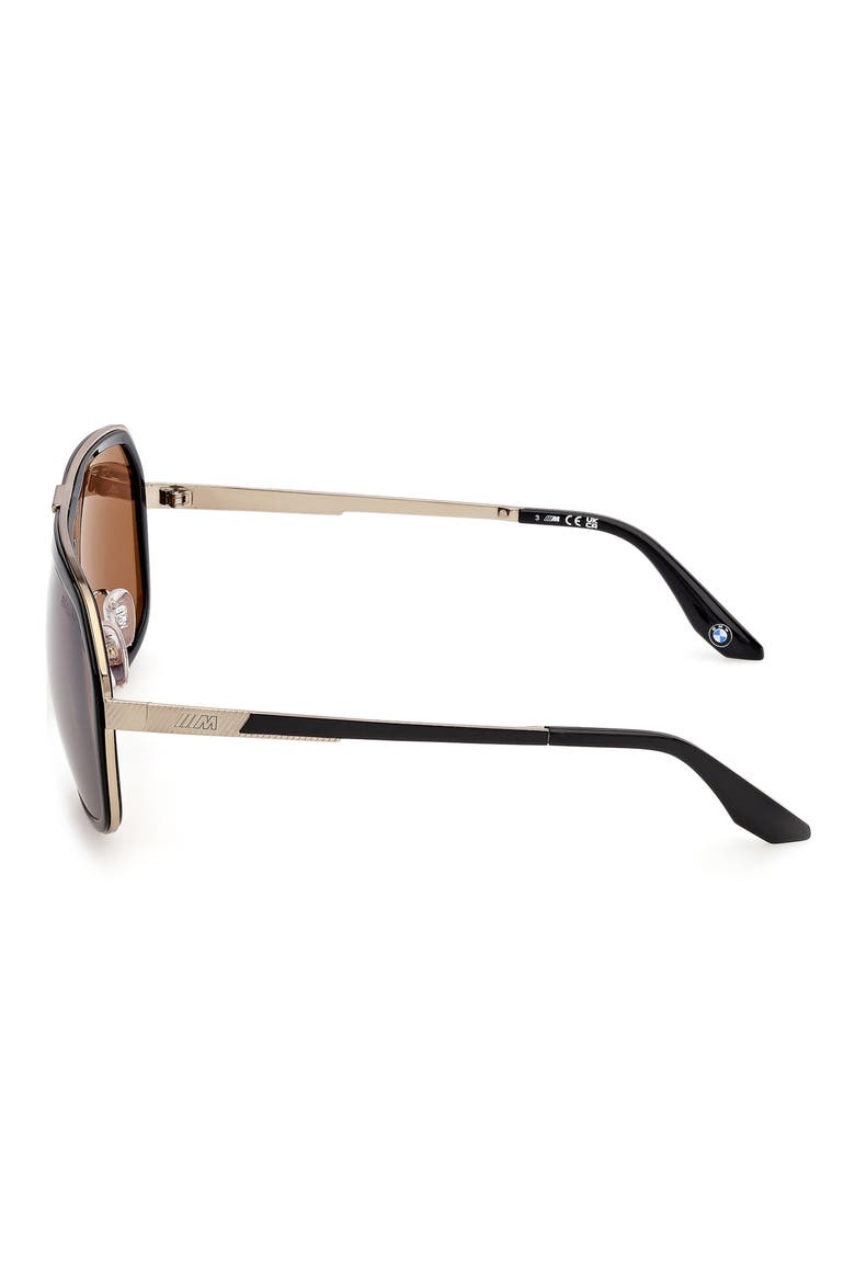 63mm Sunglasses, Alternate, color, SHINY BLACK / ROVIEX MIRROR
