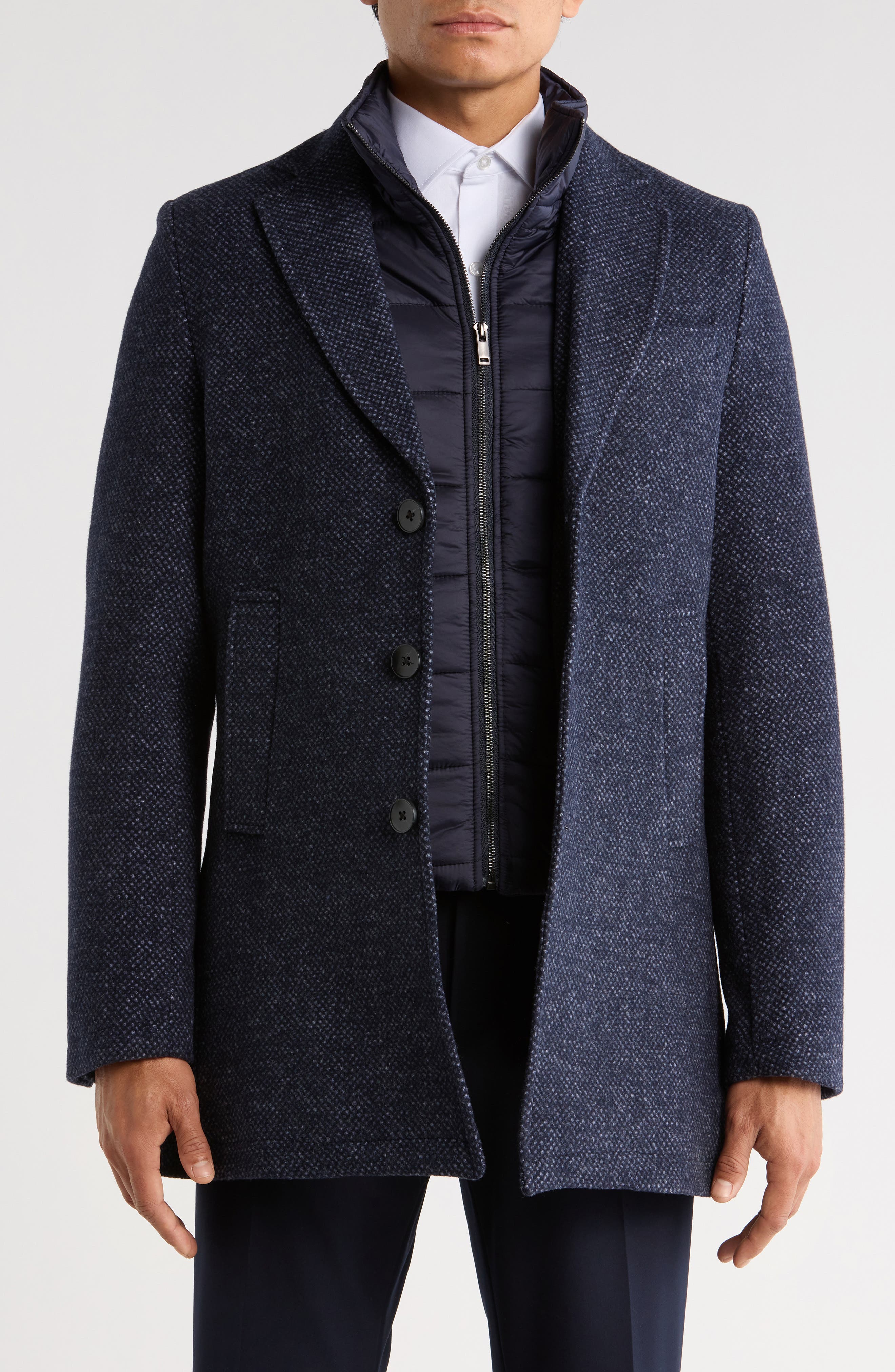 SOUL OF LONDON Melton Coat with Removable Bib