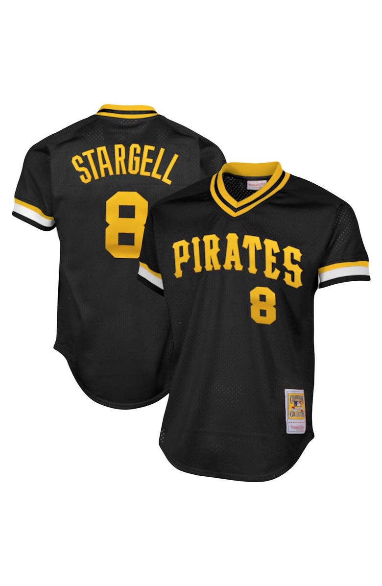 Mitchell & Ness Men's Mitchell & Ness Willie Stargell Black Pittsburgh Pirates Cooperstown Collection Big & Tall Mesh Batting Practice Jersey, Main, color, Black