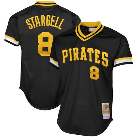Men's Mitchell & Ness Willie Stargell Black Pittsburgh Pirates Cooperstown Collection Big & Tall Mesh Batting Practice Jersey