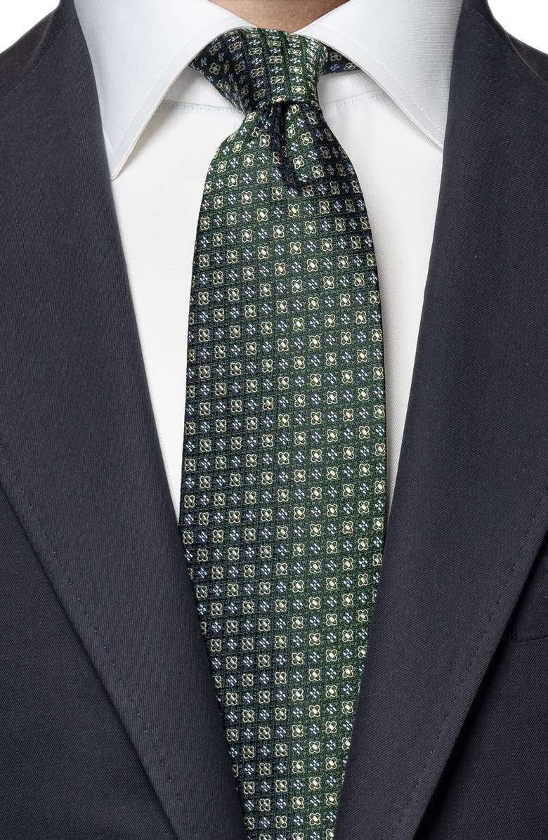 Eton Neat Floral Silk Tie, Alternate, color, 