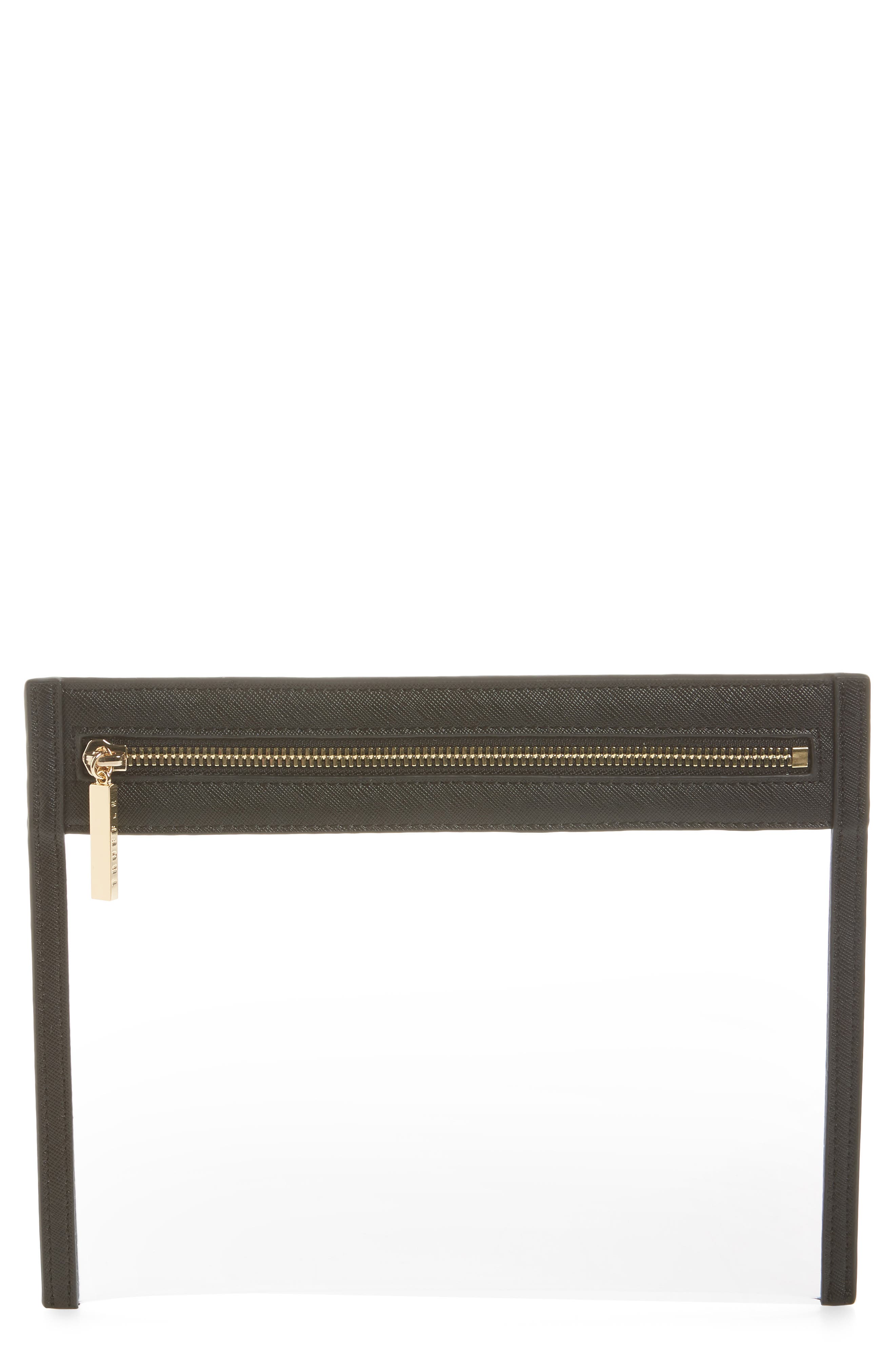 Truffle Small Clarity Clutch, Main, color, 