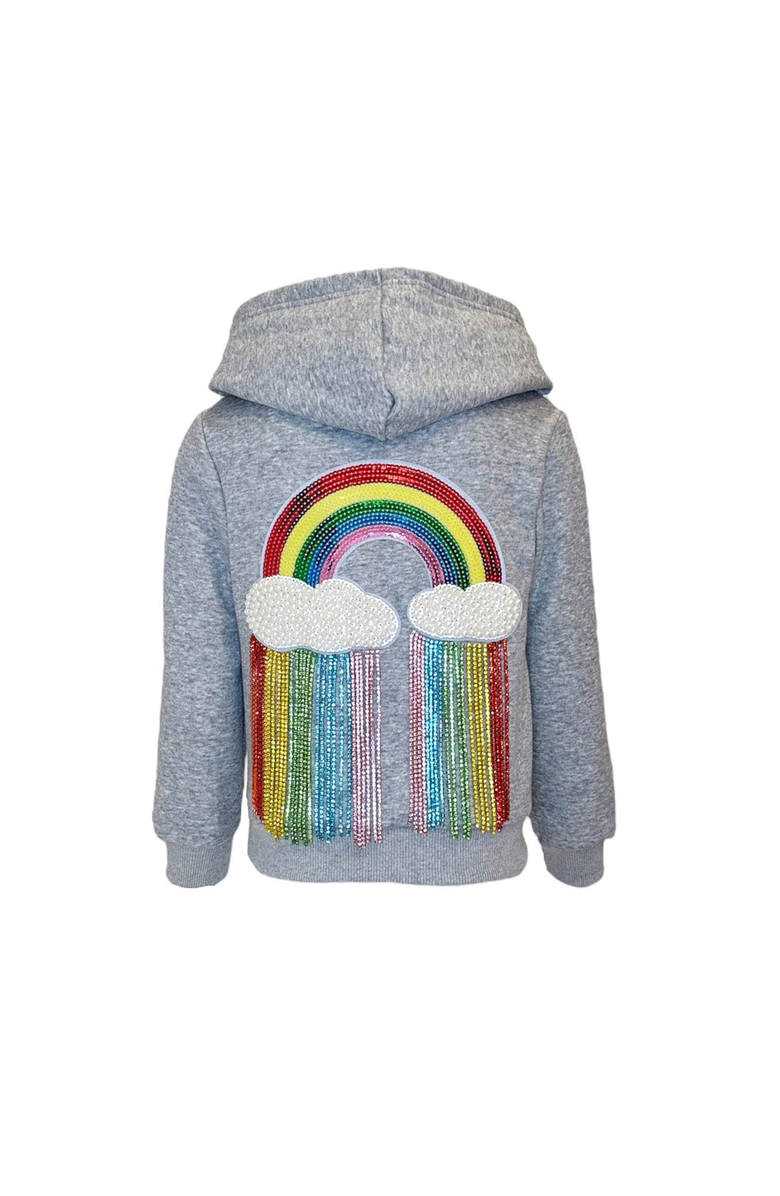 Lola + The Boys Crystal Rainbow Rain Hoodie, Main, color,