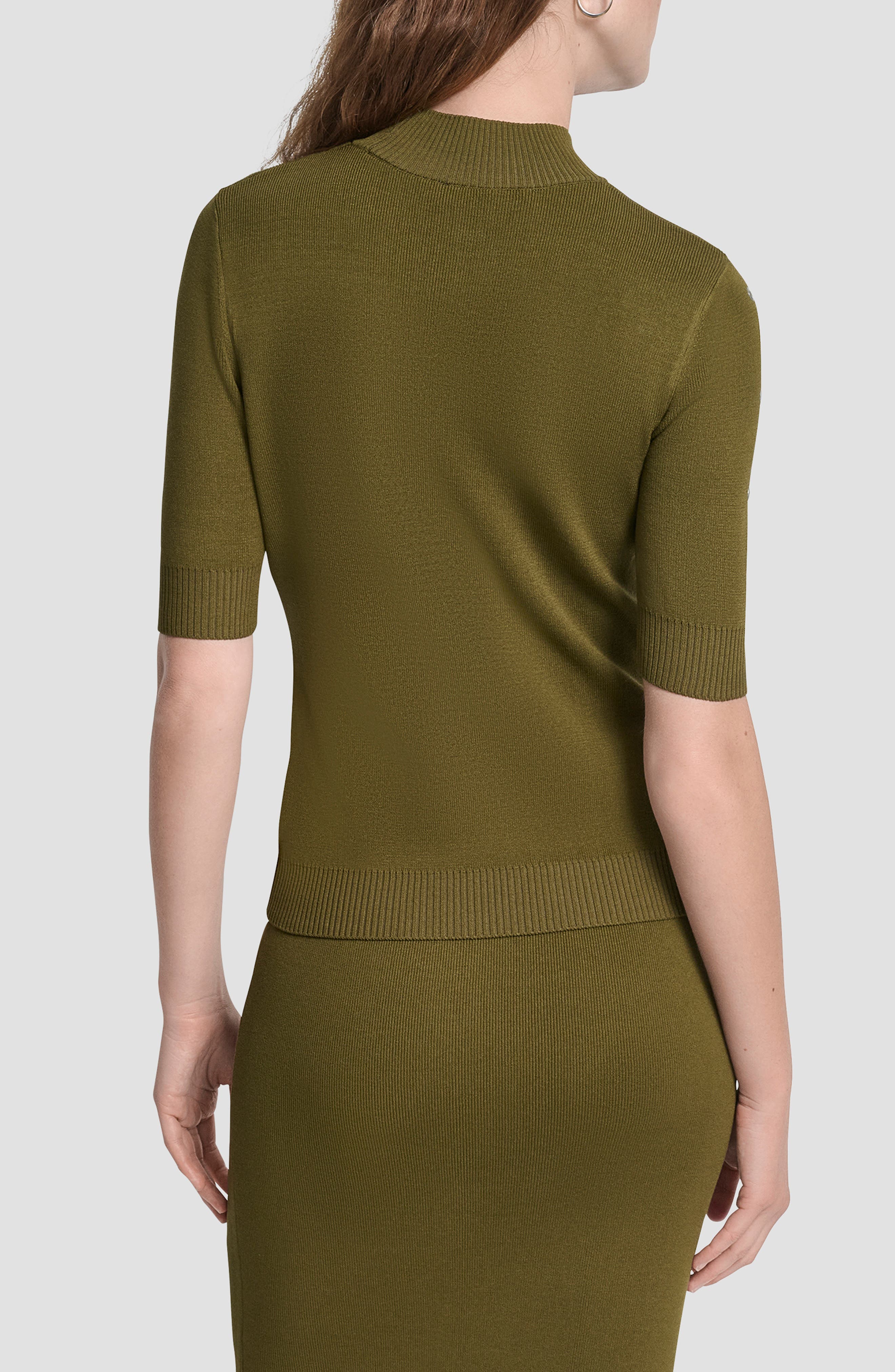 Cutout Grommet Mock Neck Sweater - image 4