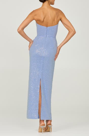 Silvia Floral Sequin Strapless Cocktail Dress