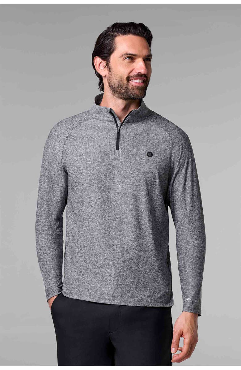 Coolibar Men's Agility Performance Pullover, UPF 50+ Sun Protection, Alternate, color, Charcoal Heather