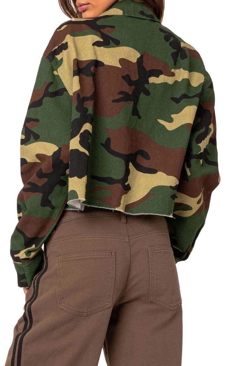 EDIKTED Carmen Camo Crop Jacket, Alternate, color, 