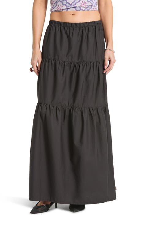 The Abigail Tiered Cotton Maxi Skirt