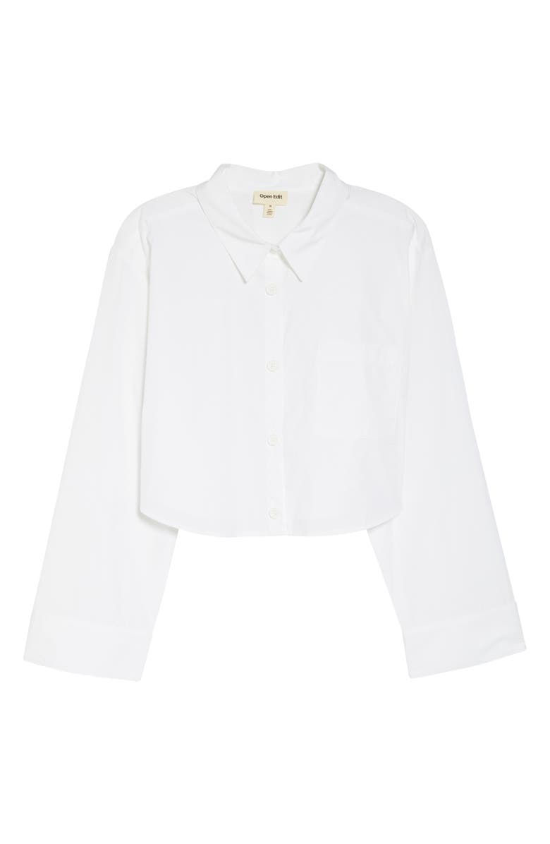 Open Edit Crop Button-Up Shirt, Alternate, color, 