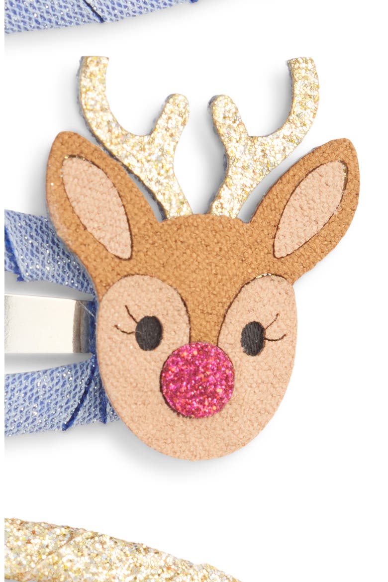 Kids' 4-Pack Rudolph Bow Hair Clips, Alternate, color, GOLD