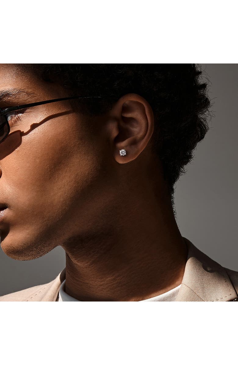 Created Forever Sterling Silver Round Lab Grown Diamond Stud Earrings, Alternate, color, Silver