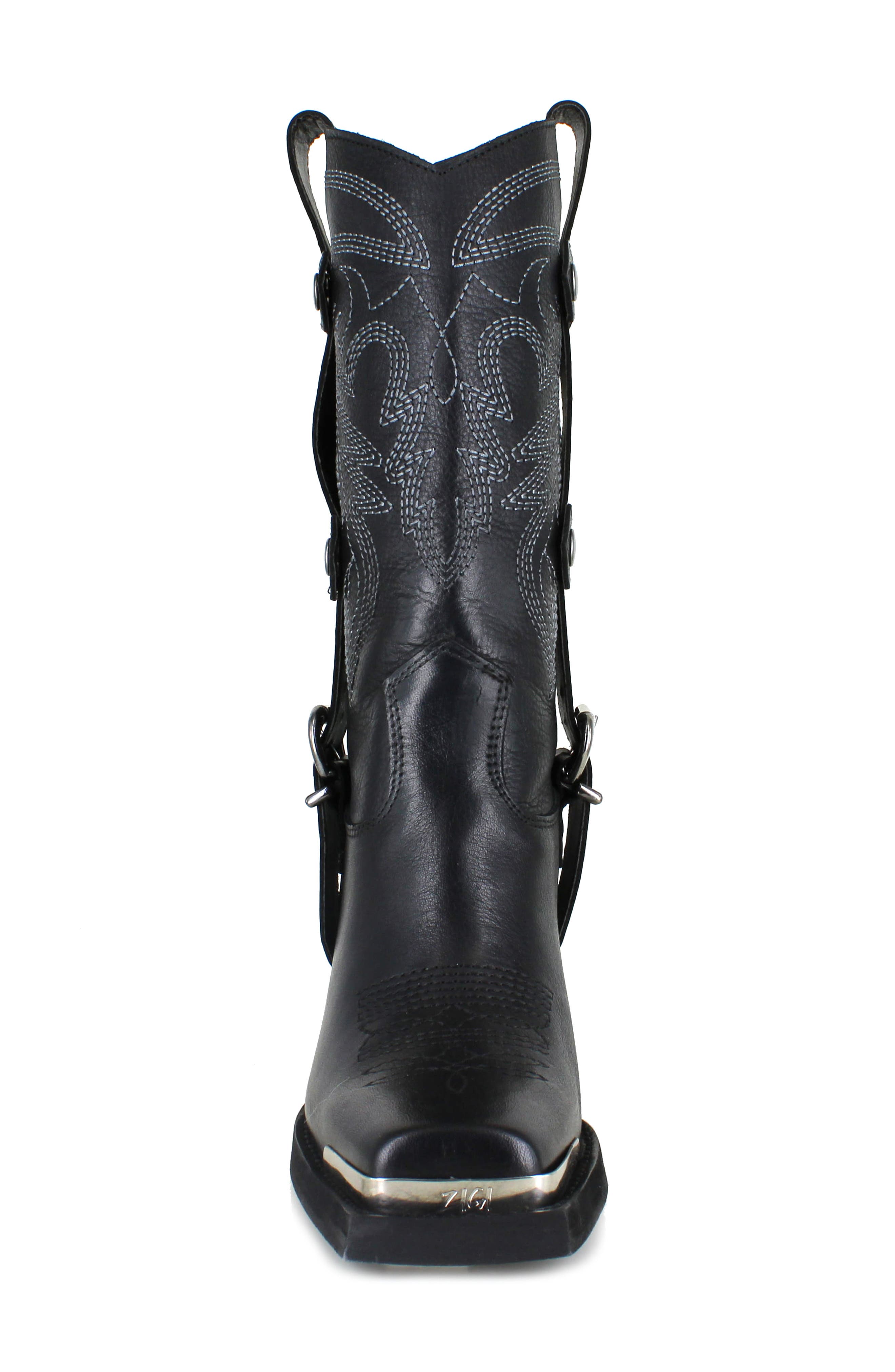 ZIGI Amaranta Cowboy Boot, Alternate, color, Black Leather