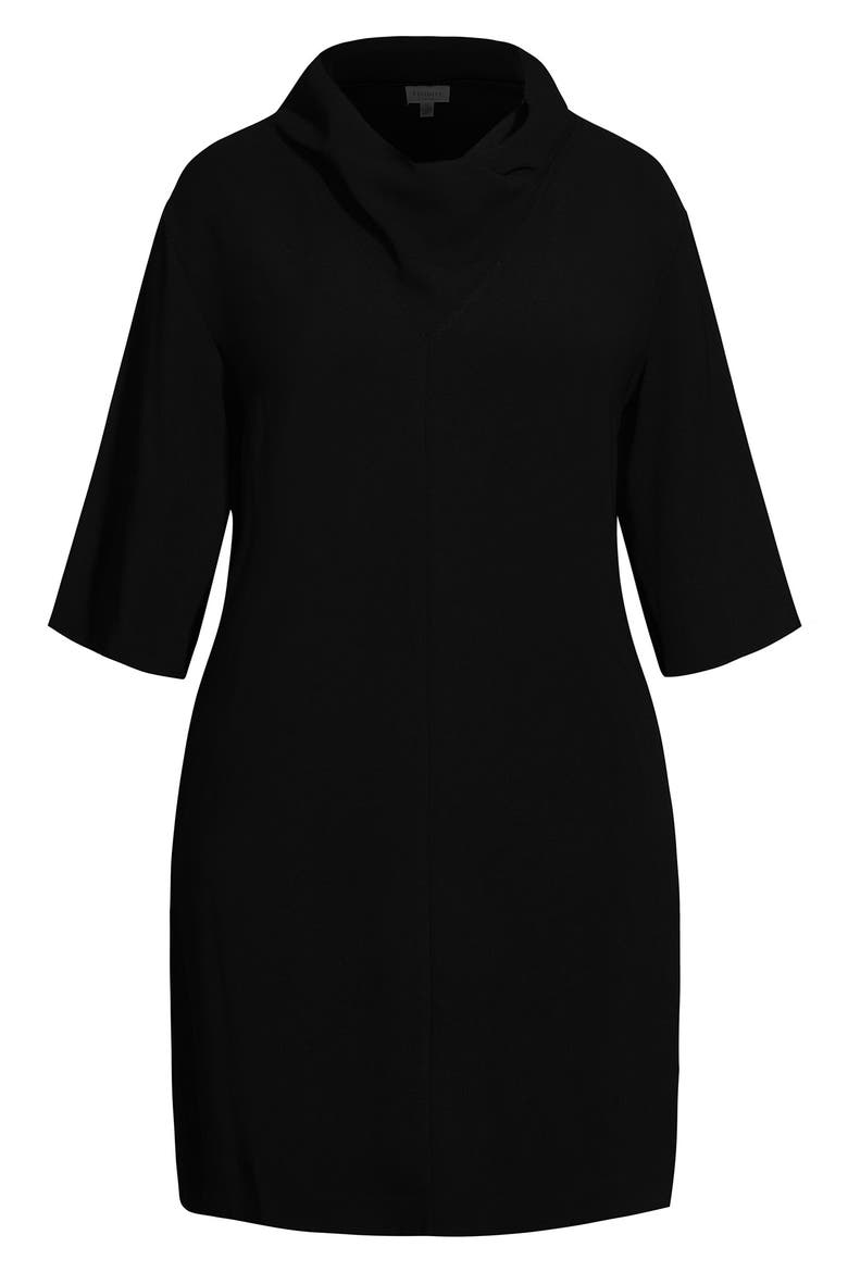 Refinity Cowl Neck A-Line Dress, Alternate, color, BLACK