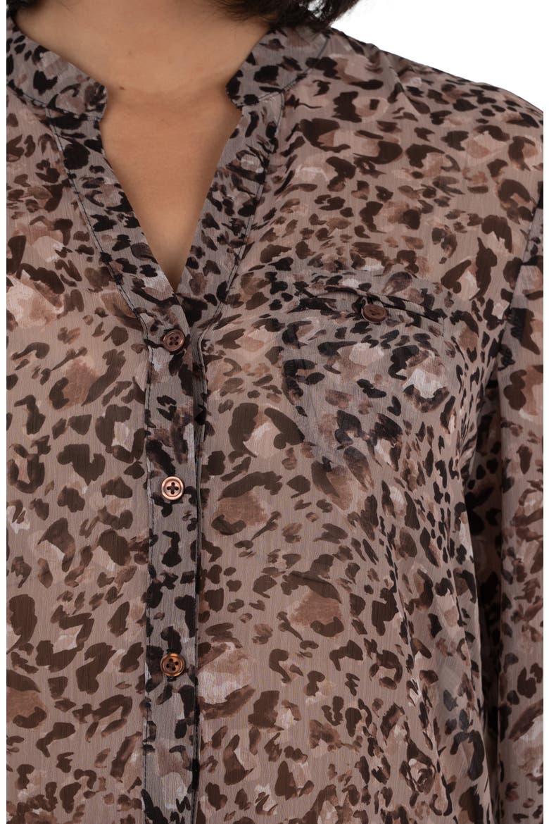 Jasmine Chiffon Button-Up Shirt, Alternate, color, CASTILE TAUPE BEIGE