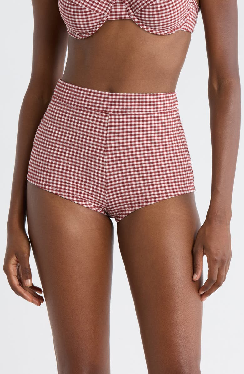 Kulani Kinis Retro Cheeky Swim Shorts, Main, color, Coco Kisses