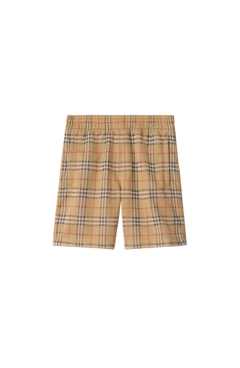 Burberry Check Jersey Shorts, Alternate, color, Sand Beige