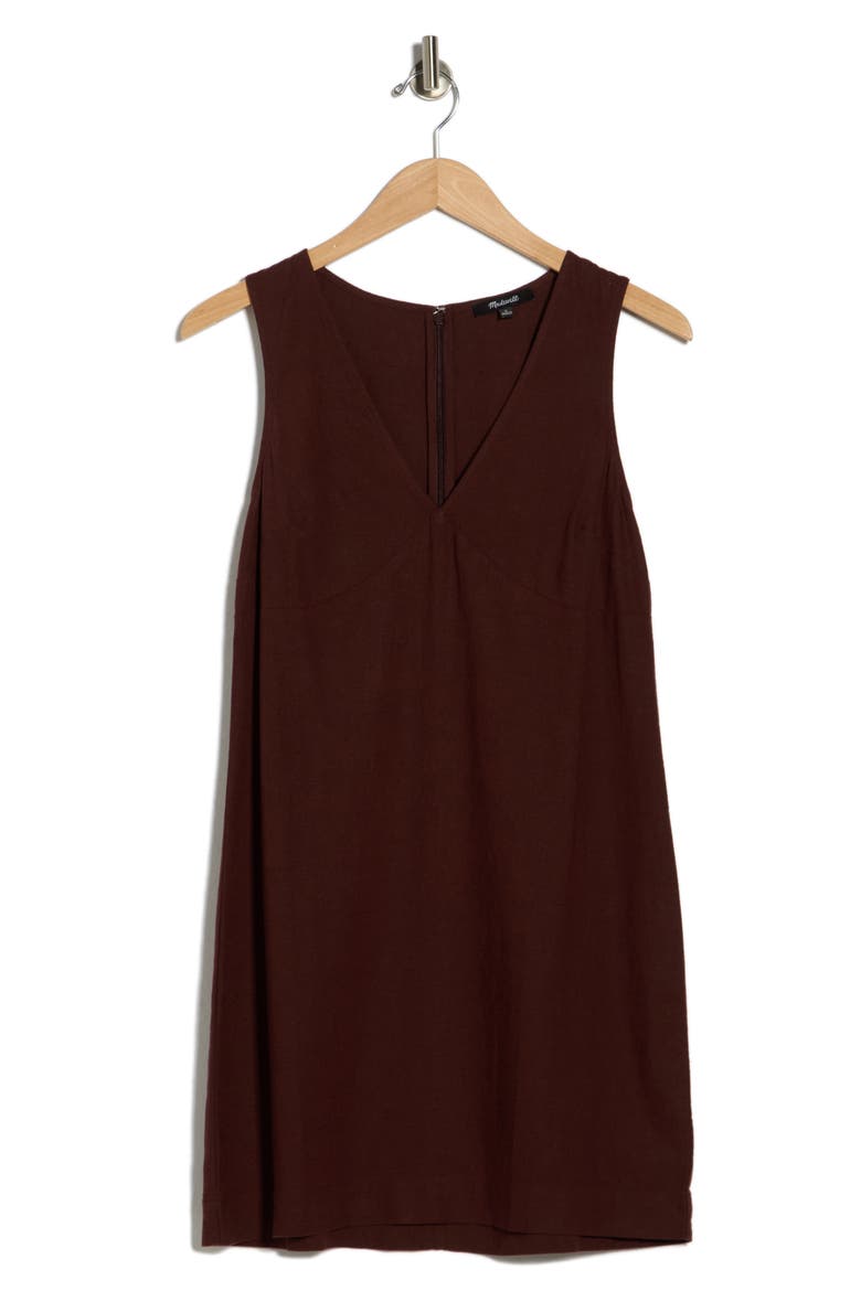 Marina Linen Blend Minidress, Alternate, color, CHOCOLATE RAISIN