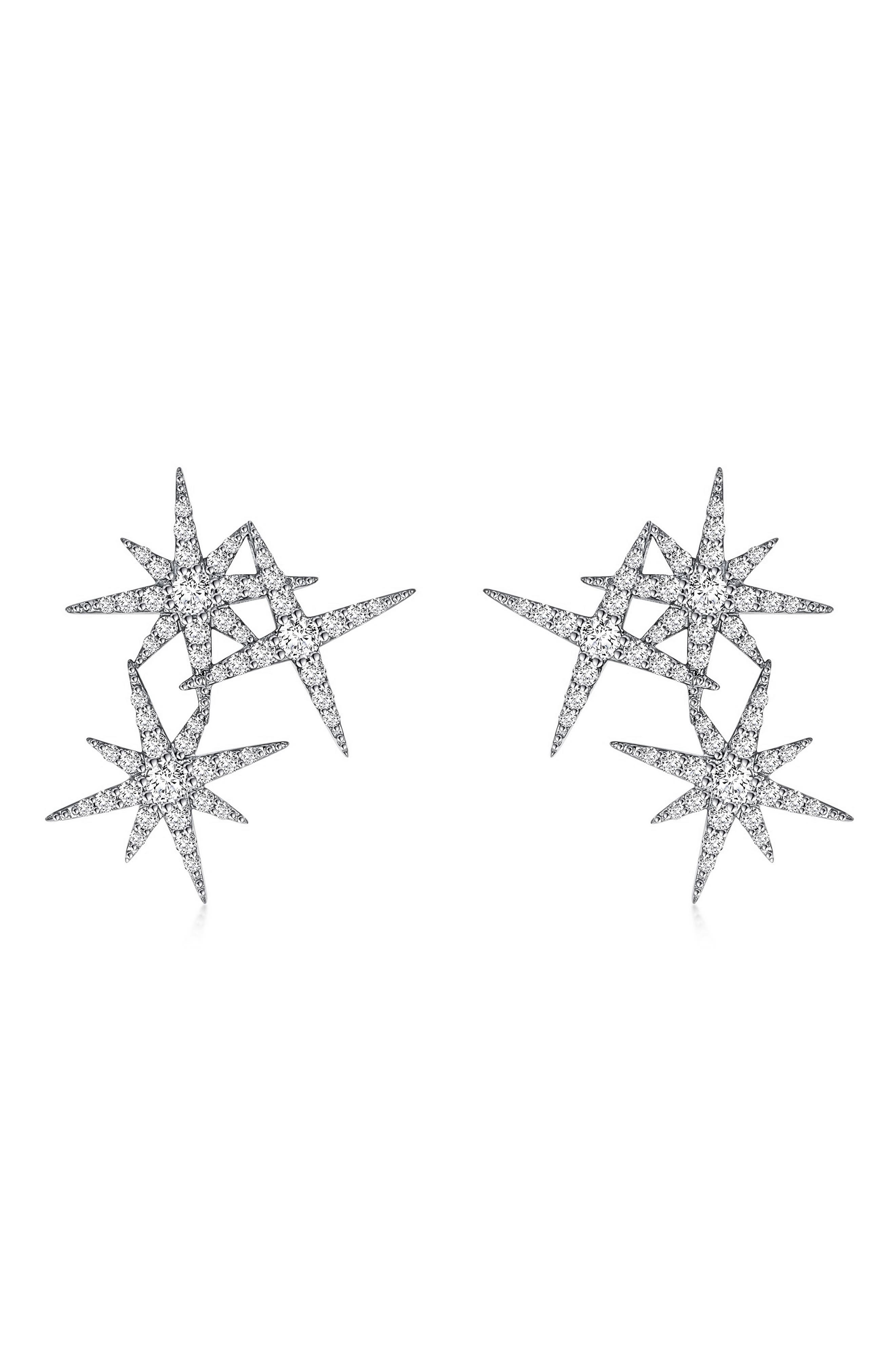 Lafonn Simulated Diamond Star Cluster Drop Earrings